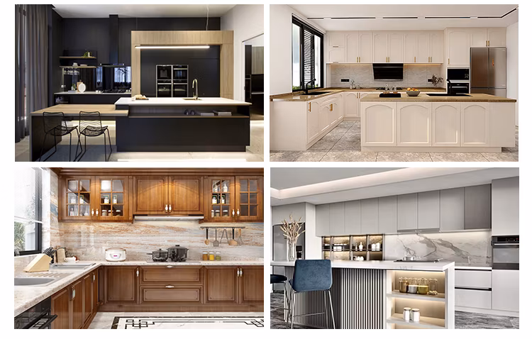 New Designed Stainless Steel Smart Kitchen Wall White Kitchens with Islands Designs Cabinets