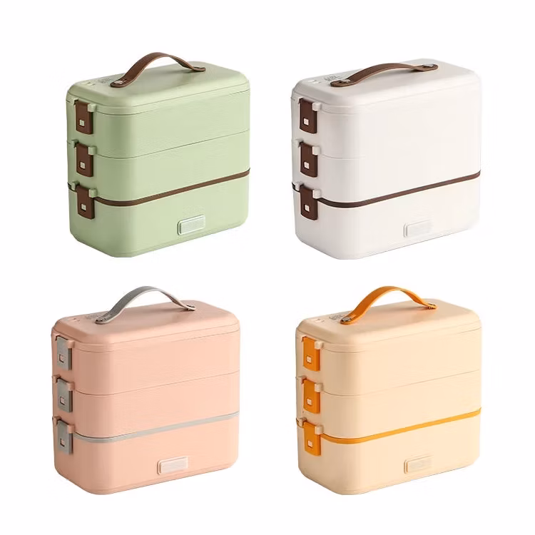 Electric Lunch Box Three-Layer Stainless Steel Liner Cooking Insulation Portable Rice Heater Sealed and Fresh Electric Box