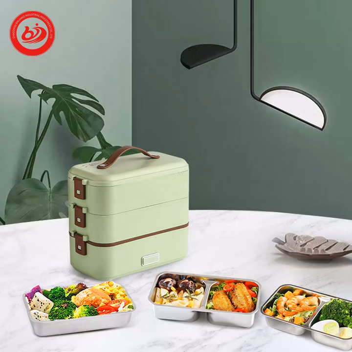 Electric Lunch Box Three-Layer Stainless Steel Liner Cooking Insulation Portable Rice Heater Sealed and Fresh Electric Box