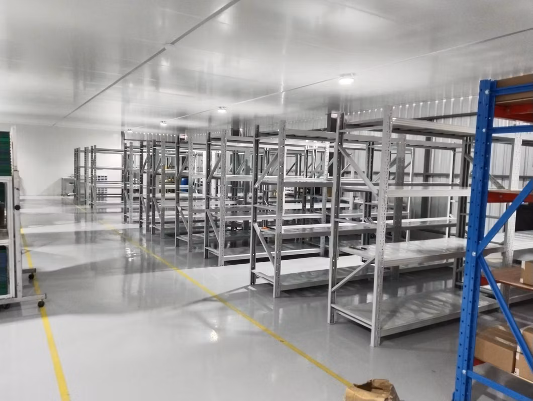 Common Use Metal Wide Span Boltless Shelving Cold-Rolled Steel Rack 100-500 Kgs Warehouse Medium Duty Storage Shelving with Steel Deck