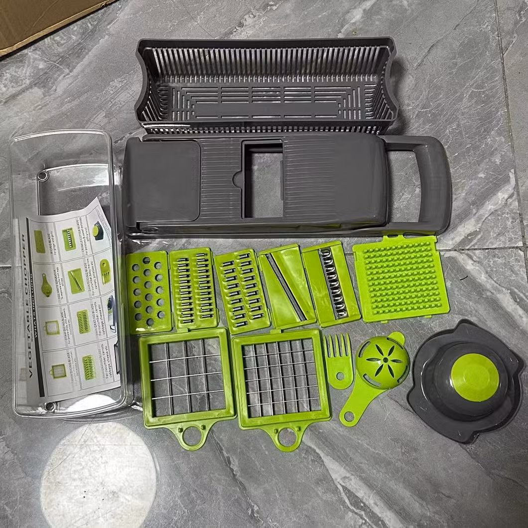 Vegetable Cutter Multi-Functional Vegetable Cutter Green Round Vegetable Cutter Household Kitchen Utensils Factory Vegetable Cutter