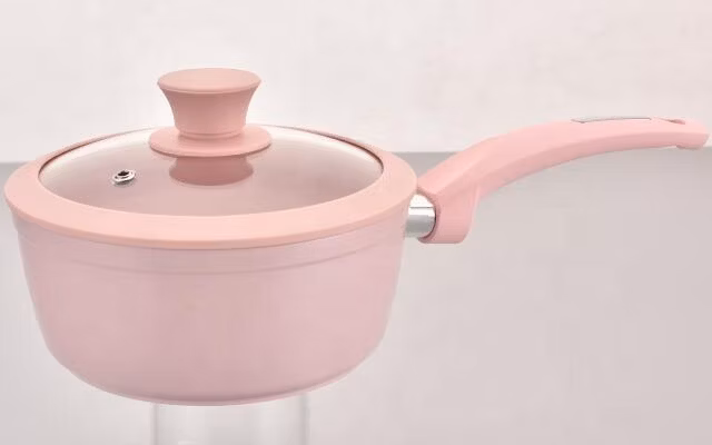 Hot Sell Pink Color Kitchen Ware Ceramic Coating Cooking Pot Set