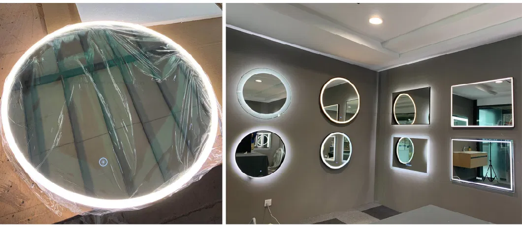 Ortonbath Round Backlit Mirror Bathroom 28 Inch LED Round Mirror with Lights Anti-Fog Circle Lighted Mirror Dimmable Wall Mirror Large Illuminated Vanity Makeup