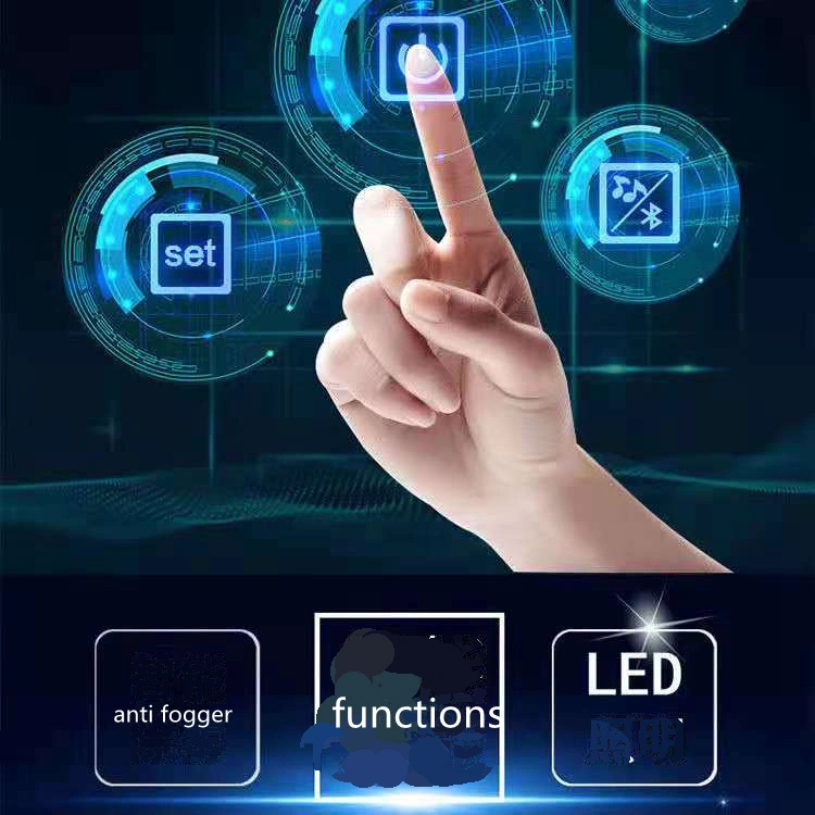 Frameless Simple Silver Smart Bathroom Styling Triangle Carved Wall Mirror