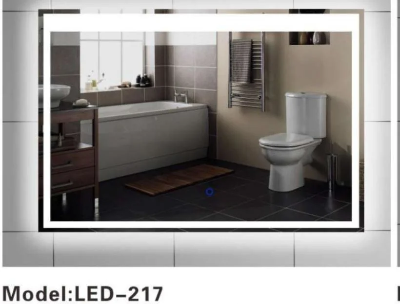 Frameless Simple Silver Smart Bathroom Styling Triangle Carved Wall Mirror