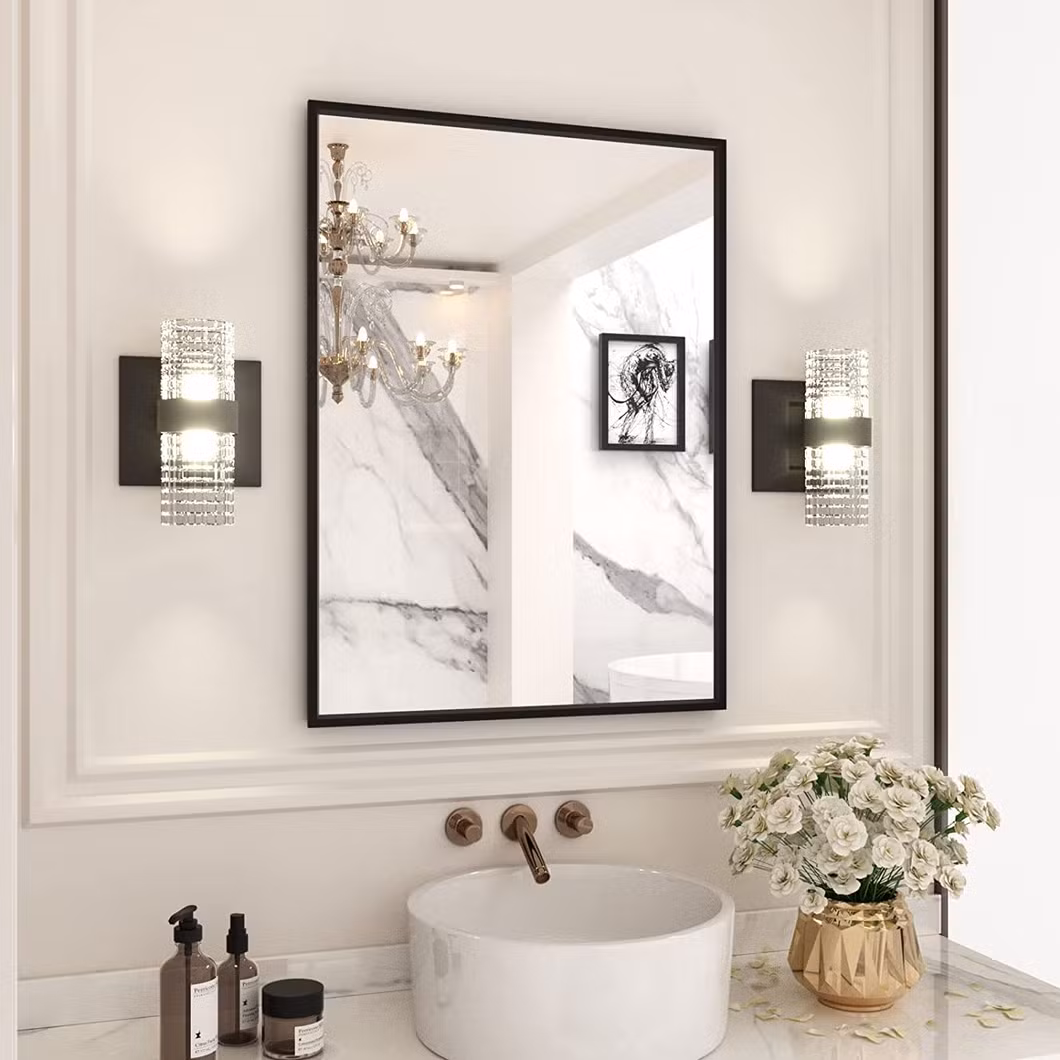 Custom Rectangular Metal Frame Bathroom Mirror