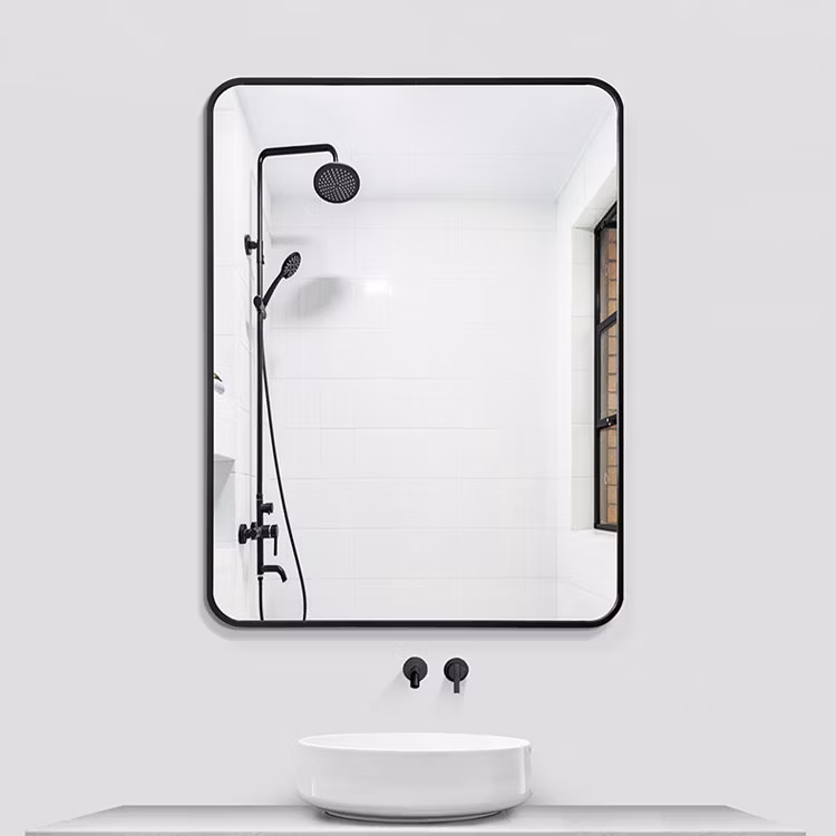 Custom Rectangular Metal Frame Bathroom Mirror