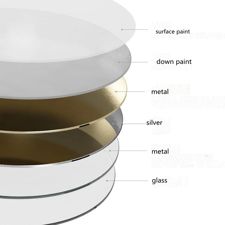 Frameless Simple Silver Smart Bathroom Styling Triangle Carved Wall Mirror