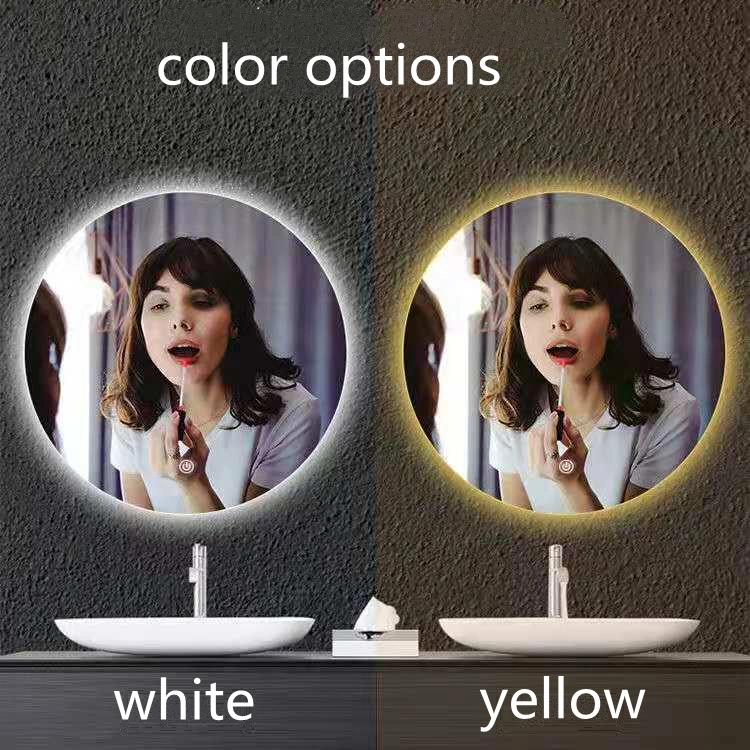 Frameless Simple Silver Smart Bathroom Styling Triangle Carved Wall Mirror