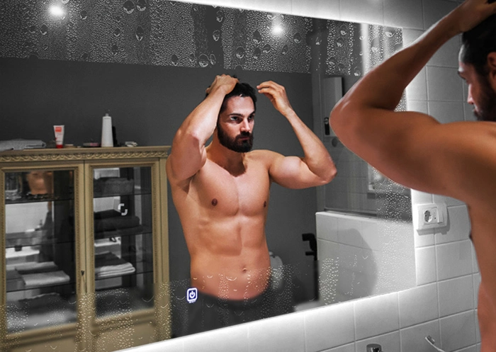 Wholesale Factory Oval LED Mirror Home Hotel Decoration Black Gold Silver White Color Metal Frame Smart Mirror