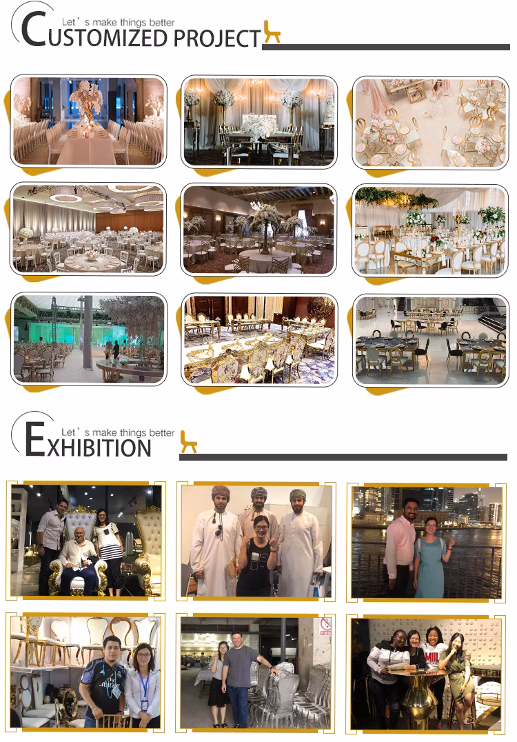 Fashion Design Stainless Steel Frame Round Dining Table with Tempered Glass Top for Events Banquet