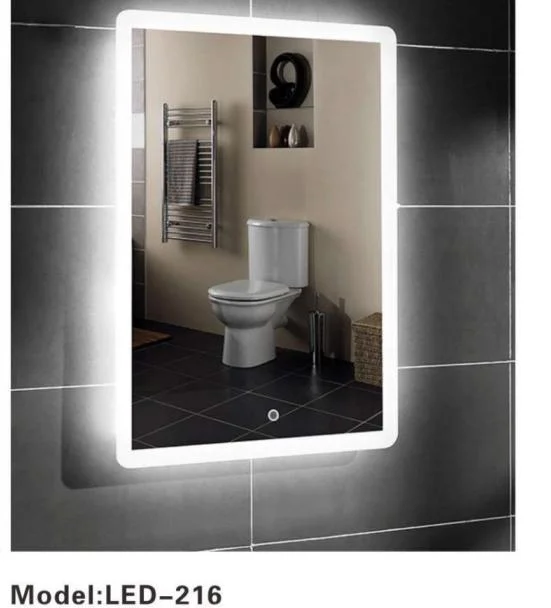 Frameless Simple Silver Smart Bathroom Styling Triangle Carved Wall Mirror