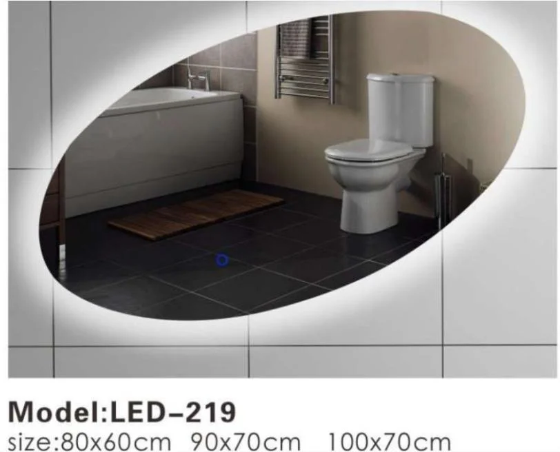 Frameless Simple Silver Smart Bathroom Styling Triangle Carved Wall Mirror