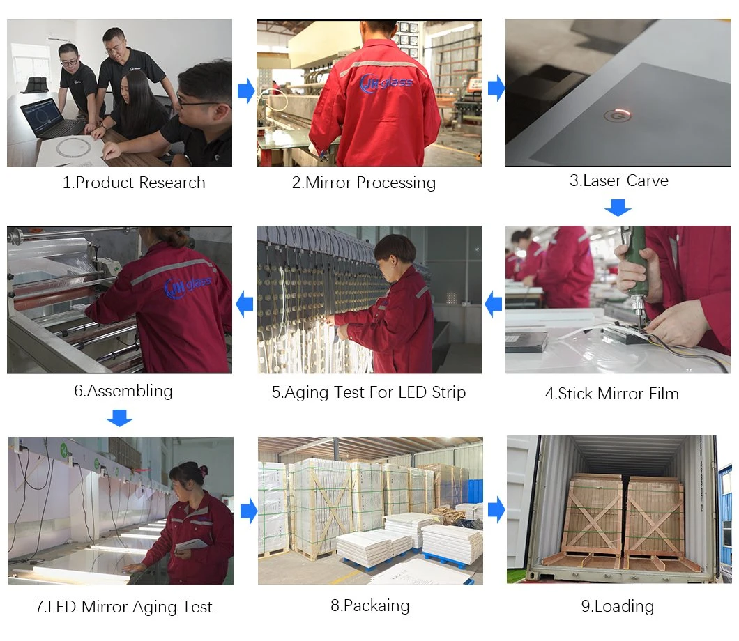 Wholesale Factory Oval LED Mirror Home Hotel Decoration Black Gold Silver White Color Metal Frame Smart Mirror