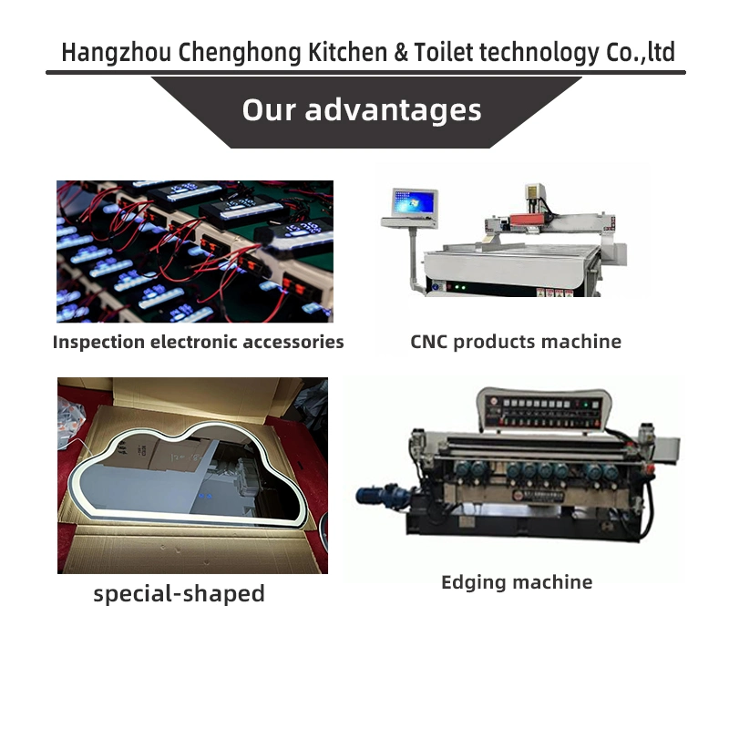 Touch Switch Temp Intelligent OEM Glass LED Mirrors for Retail Building Decoration
