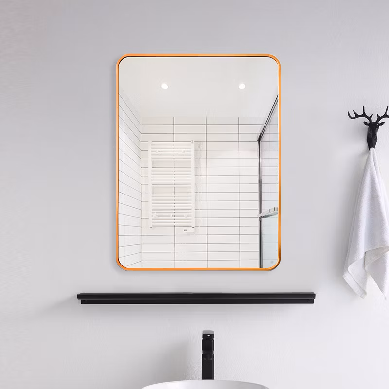 Custom Rectangular Metal Frame Bathroom Mirror