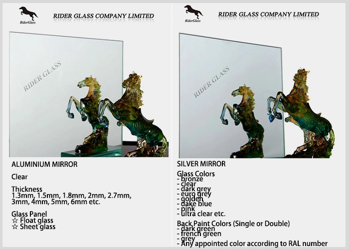 Hot Clear/Color/Aluminium/Silver/Antique/Decorative/Bathroom/ Decorative/Safety/Unframed/ Double Coated Float Sheet Mirror 2mm 3mm 4mm 5mm 6mm
