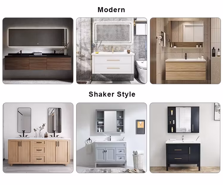 Newest Arrival Make up Bathroom LED Mirror Vanity LED Light Space Minimalist Silver Customized Cabinet Bathroom Vanity