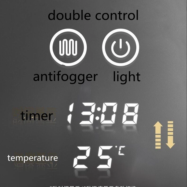 Frameless Simple Silver Smart Bathroom Styling Triangle Carved Wall Mirror