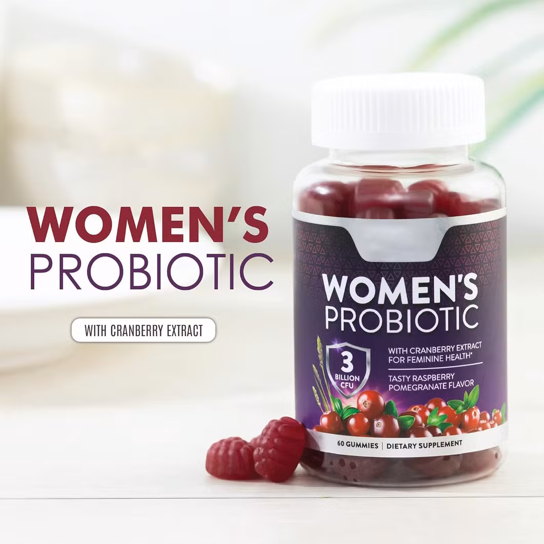 OEM Private Label Factory Custom Daily Vegan Supplement for Woman Digestive Health Immune Support Sugar-Free Halal Candy Gummy Prebiotic and Probiotics Gummies