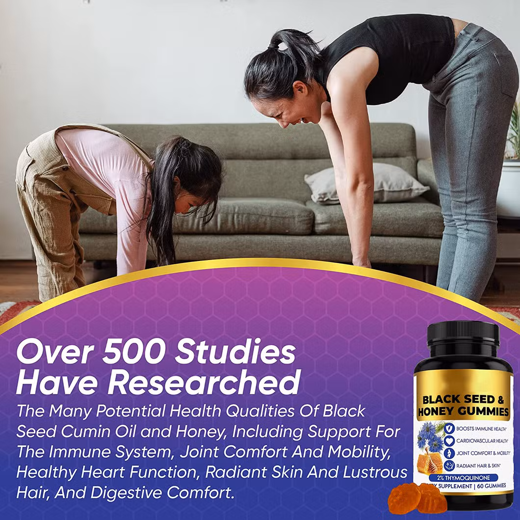 Private Label Black Seed Oil & Honey Gummies for Supports Cardiovascular Health Dietary Supplement Gummies Boosts Immune Health