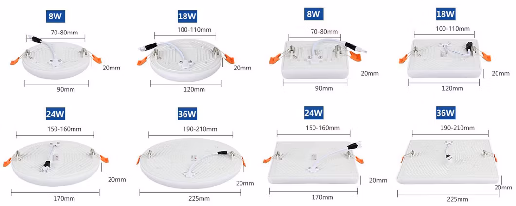 LED Ultra-Thin Borderless Panel Light Downlight Ceiling Light Round Concealed Embedded Square Panel Light