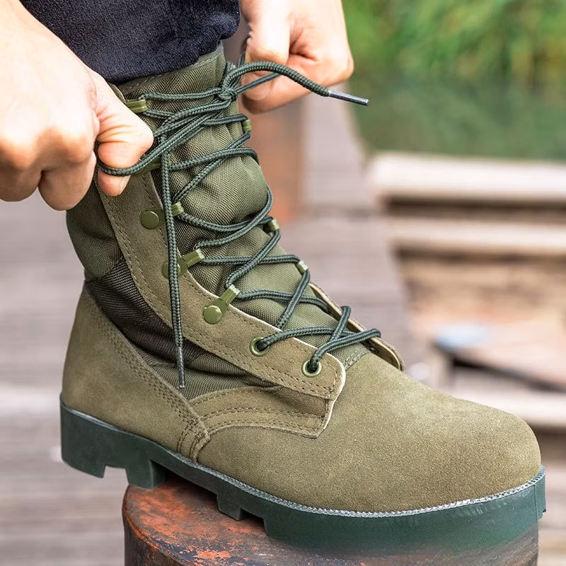 Tactical Boots Wear-Resistant Side Zipper Outdoor Training Breathable Genuine Leather Ultra-Light Philippine Tactical Shoes