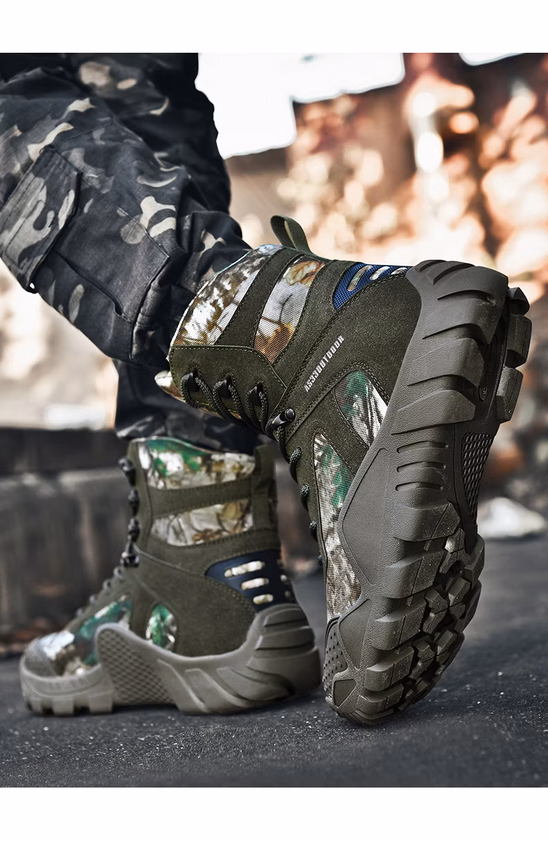 Gum Rubber Waterproof Climbing Sneakers Wholesale Winter Light Weight Camouflaged Mens Insulated Breathable Hunting Tactical Boots