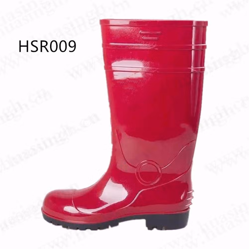 Lxg, Thickened PVC Material Waterproof Outdoor Rain Boot Steel Toe Insert Anti-Puncture Pink Color Gumboot Hsr009