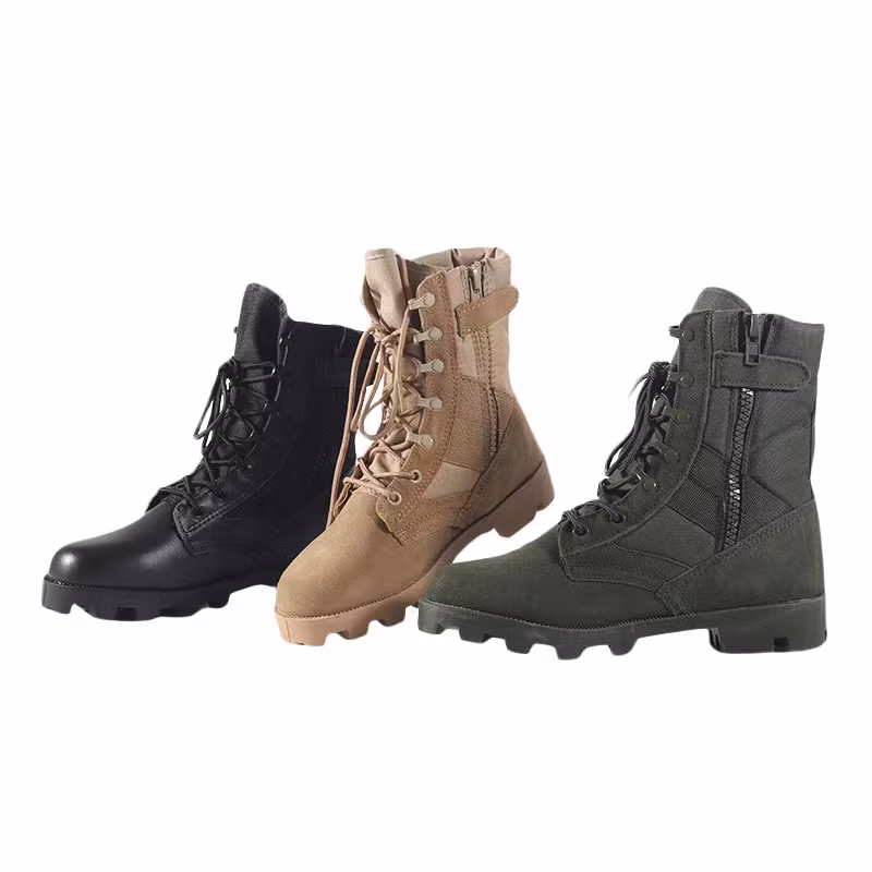 Tactical Boots Wear-Resistant Side Zipper Outdoor Training Breathable Genuine Leather Ultra-Light Philippine Tactical Shoes