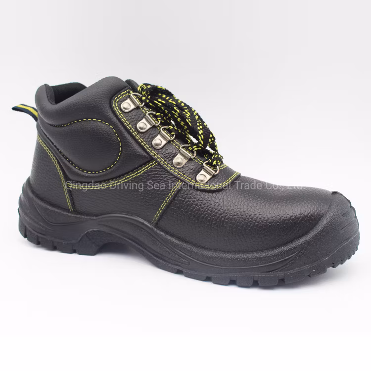 Safety Shoes with Black PU Injection Molding Process Work Leather Upper