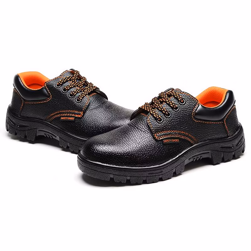 Construction Working Safety Shoes Labor Genuine Leather Steel Toe Boots Discount