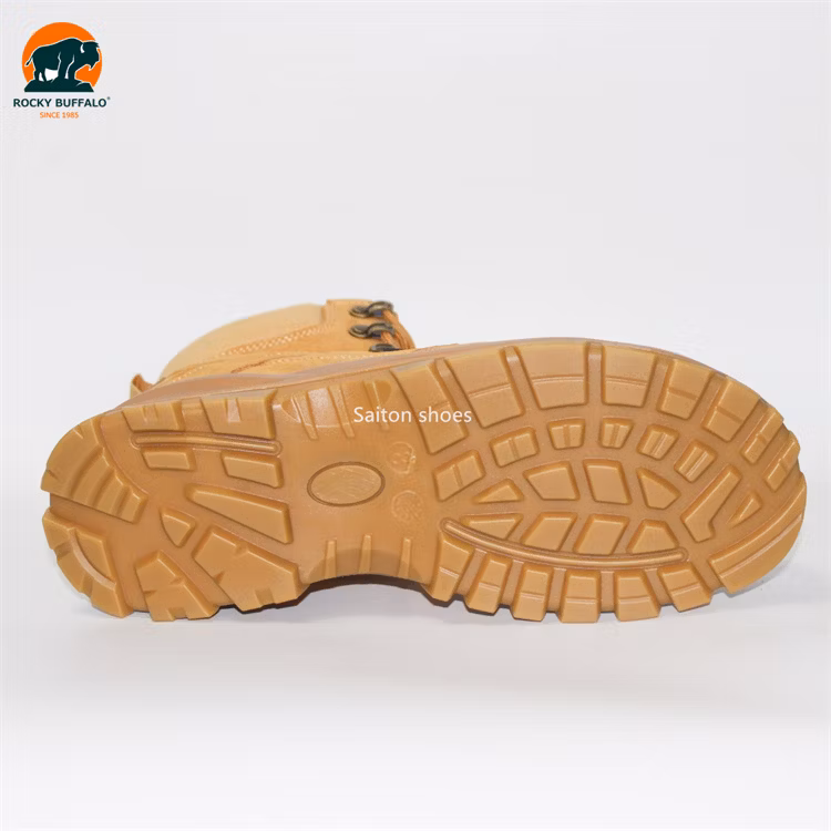 Rocky Buffalo Middle Cut Anti-Static & Anti-Slip Side Zip Yellow Nubuck Leather with TPU Labor Steel Toe Construction Safety Work Shoes