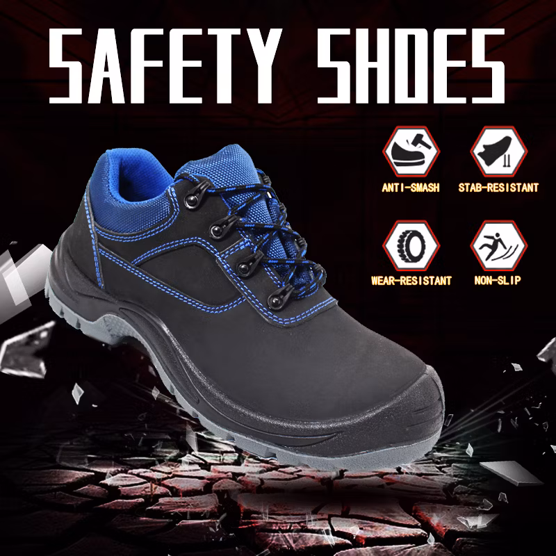 S1p S3 Nubuck Leather/Cow Split Leather Anti-Puncture Safety Shoes