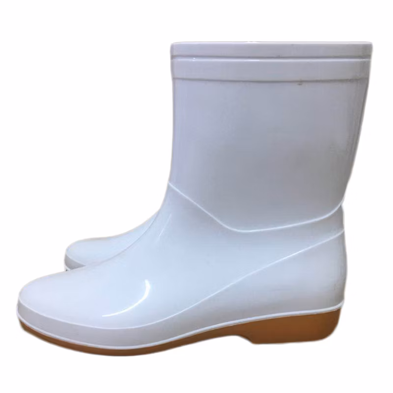 2024 New Industrial Work Shoes Oil Resistant Food White PVC Safety Boots