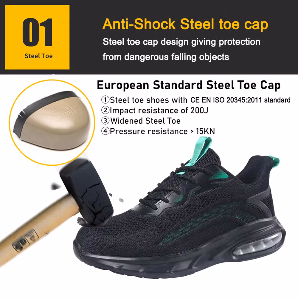 Oil Slip Resistance Puncture-Proof Steel Toe Light Weight Safety Shoes for Logistics