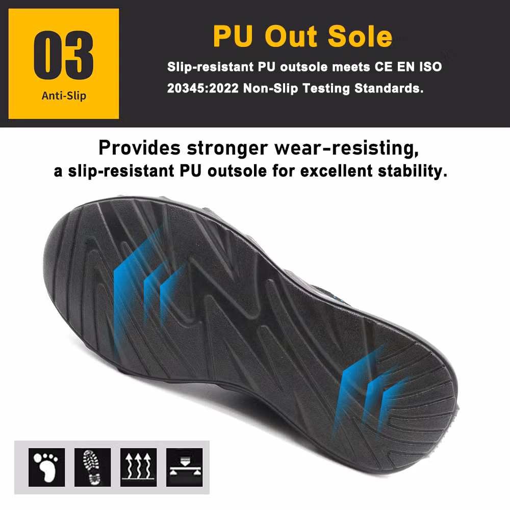 Oil Slip Resistance Puncture-Proof Steel Toe Light Weight Safety Shoes for Logistics