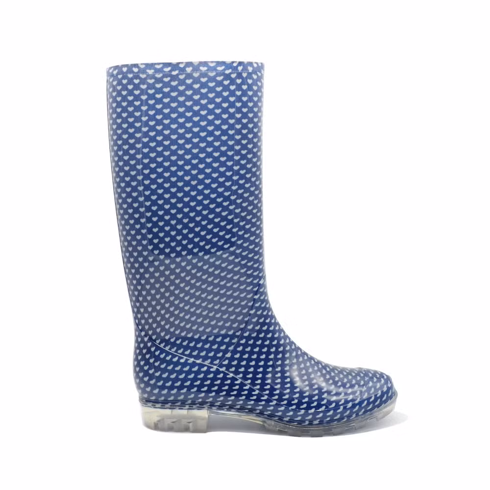 100% Waterproof Anti-Slip Light Weight Garden PVC Gum Rain Boots for Women Botas for Food Industry Leopard Prints
