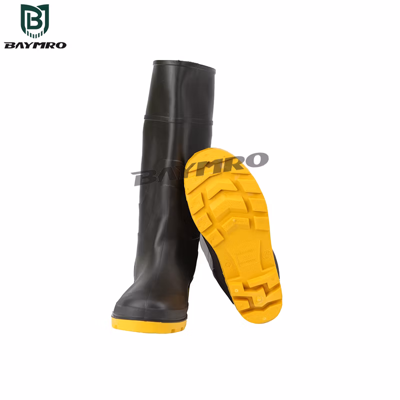 PPE Supplier Heavy Duty Chemical Boots PVC Black Working Rain Boots