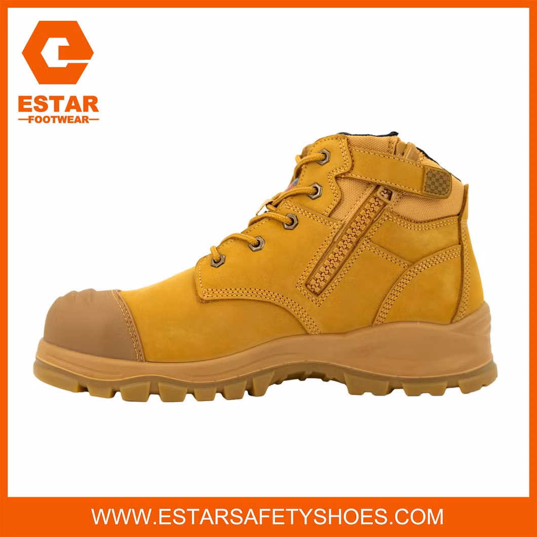 Zip Sided Lightweight EVA/Rubber Sole Broad Fit Leather Winter Safety Boots