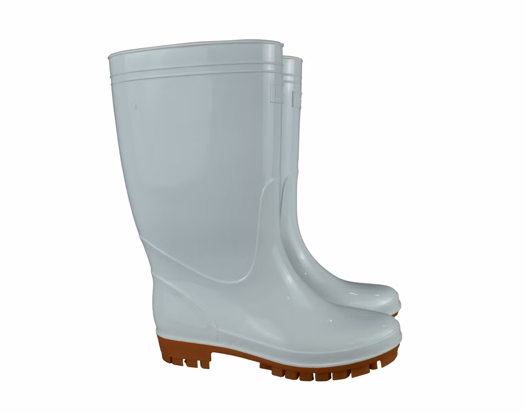 2024 New Industrial Work Shoes Oil Resistant Food White PVC Safety Boots