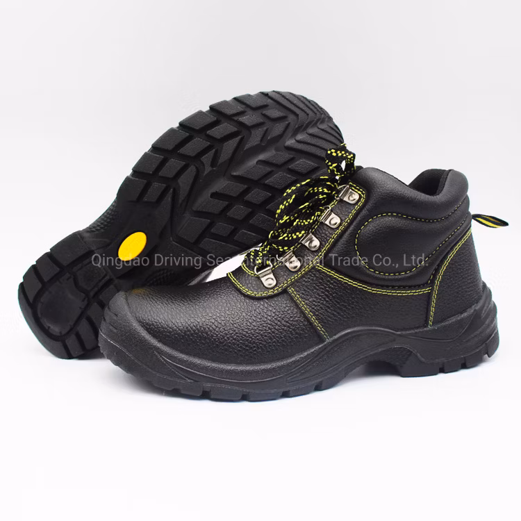 Safety Shoes with Black PU Injection Molding Process Work Leather Upper