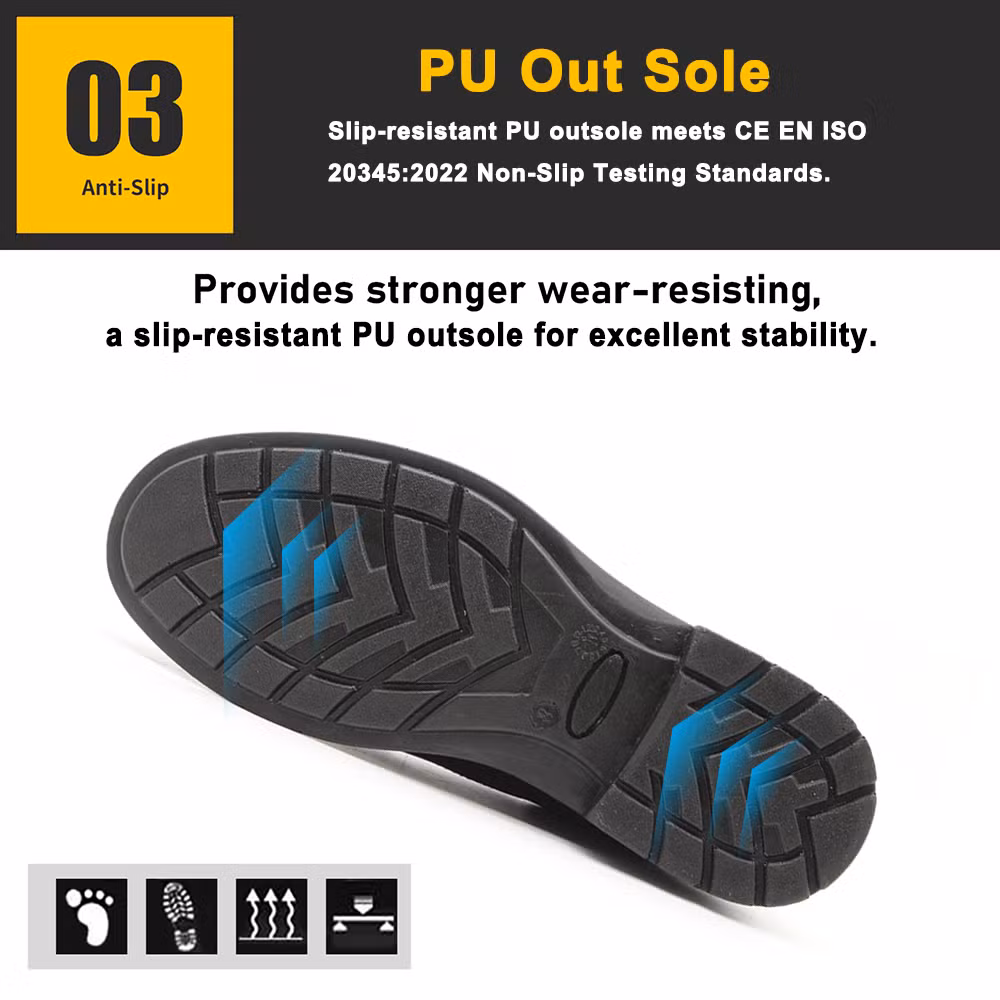 Anti-Slip Genuine Leather Steel Toe Puncture-Proof Men′s Fashionable Executive Safety Shoes