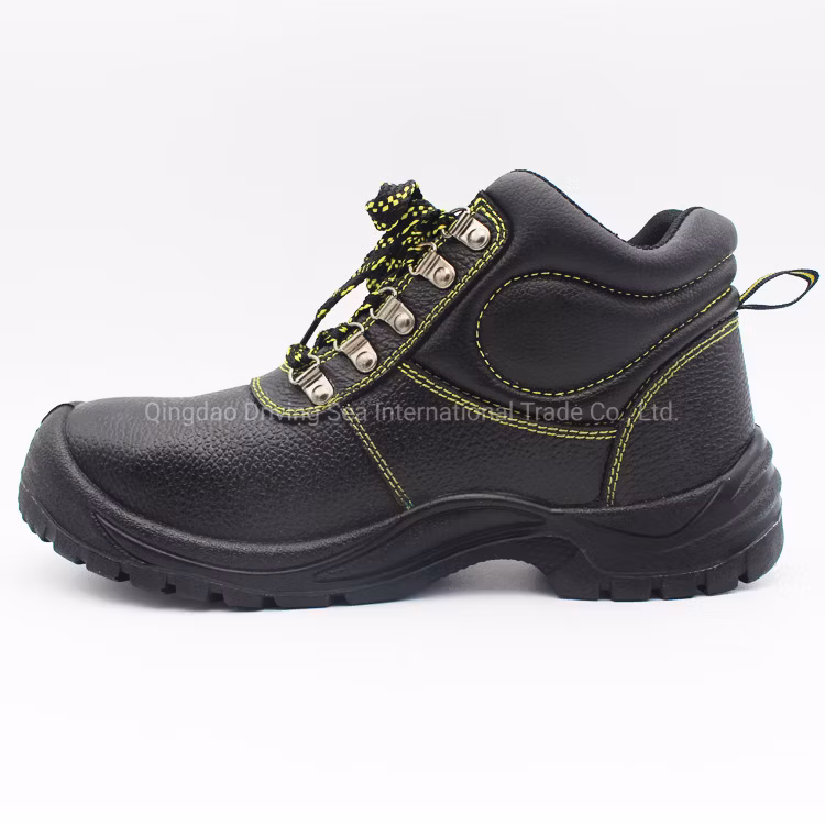 Safety Shoes with Black PU Injection Molding Process Work Leather Upper