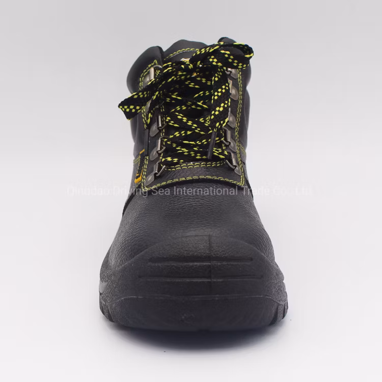 Safety Shoes with Black PU Injection Molding Process Work Leather Upper