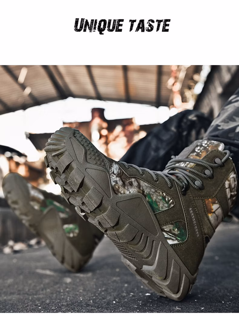 Gum Rubber Waterproof Climbing Sneakers Wholesale Winter Light Weight Camouflaged Mens Insulated Breathable Hunting Tactical Boots