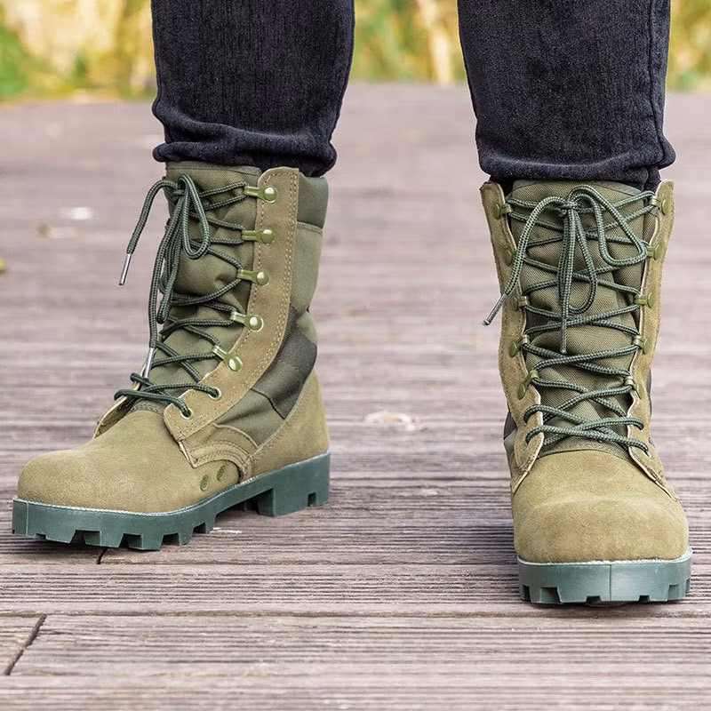 Tactical Boots Wear-Resistant Side Zipper Outdoor Training Breathable Genuine Leather Ultra-Light Philippine Tactical Shoes