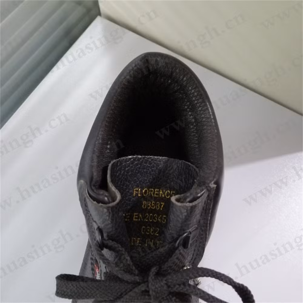 Lxg, Anti-Abrasion PU/PU Injection Outsole Safety Shoe Steel Plate Insert Anti-Hit Black Work Shoe Popular in Italy HSB223