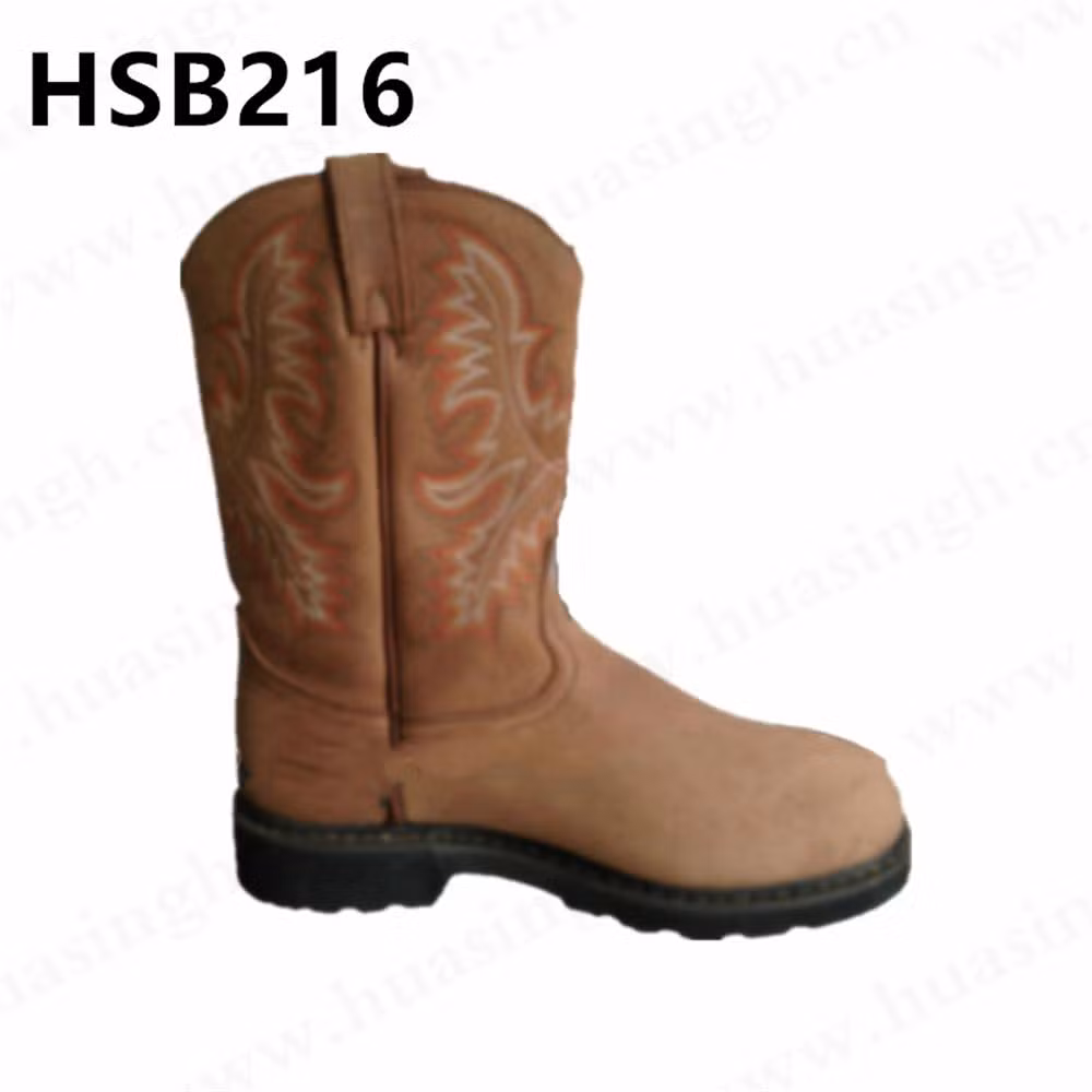 Gww, Long Tube Oil Resistant Nubuck Leather Safety Boot for Mining Lumberjack Anti-Puncture Rubber Outsole Work Boot HSB216