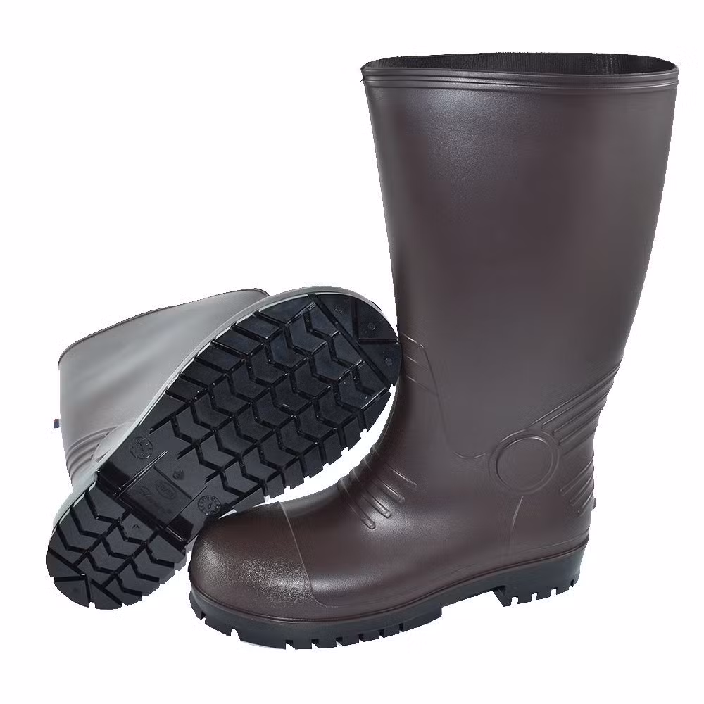 High Quality Black PVC Waterproof Anti Slip Sanitary Rain Boot Waterproof Footwear Steel Toe Super Non-Slip Safety Boots for Fire-Fighting and Chemical Industry